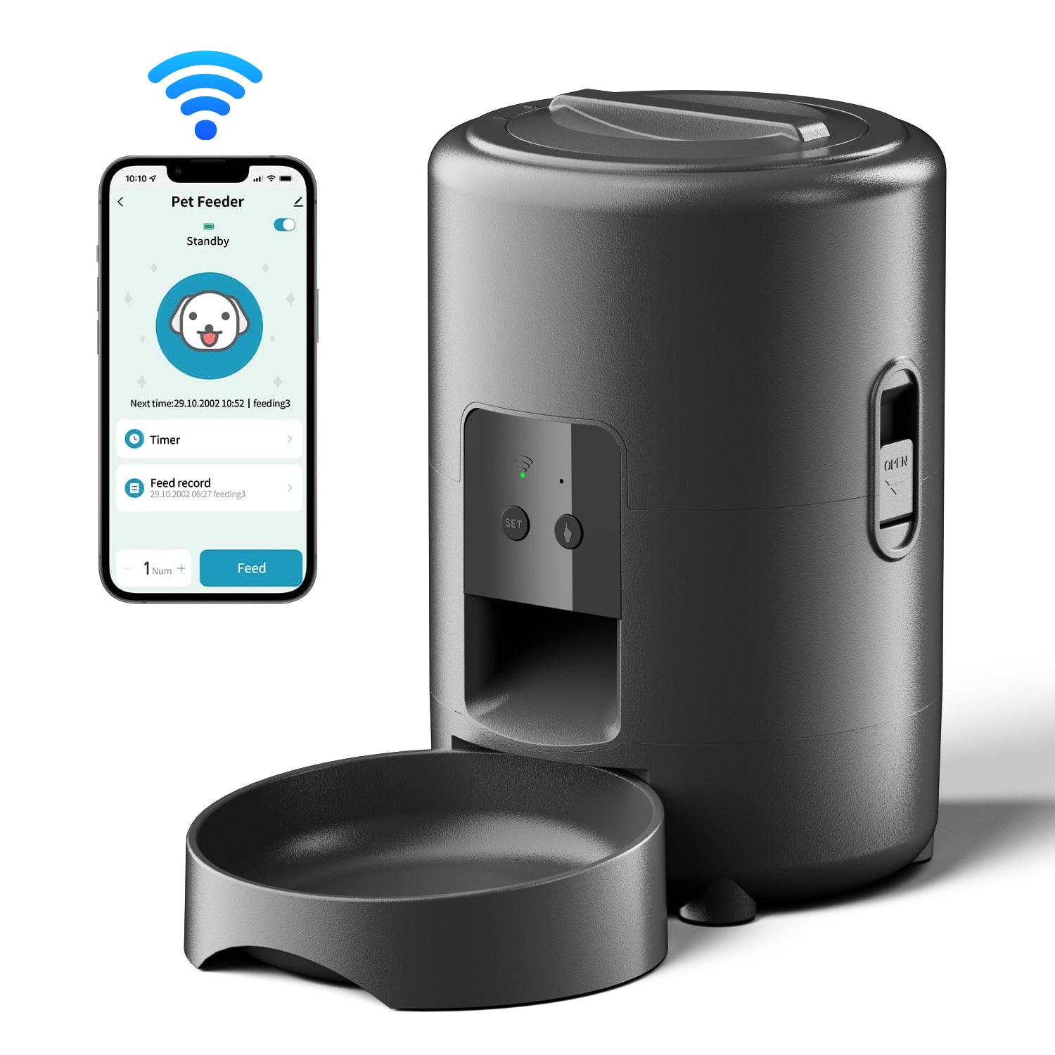 Smart Pet Feeder with Timer and WiFi Control