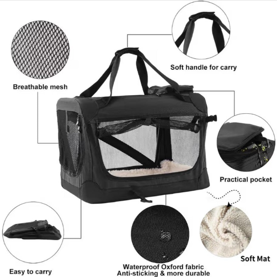 Cartzo Pet Ventilated Collapsible Mesh Carrier
